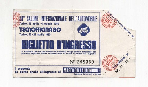Biglietto ticket salone - biglietto, 58°