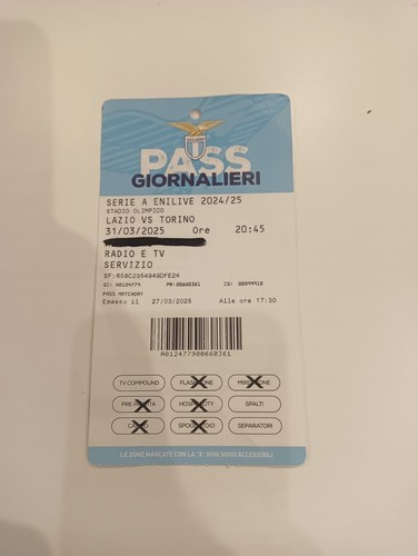 Biglietto ticket stadio - stadio, pass