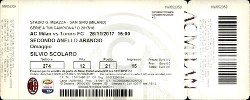 Biglietto stadio milan - biglietto, vs