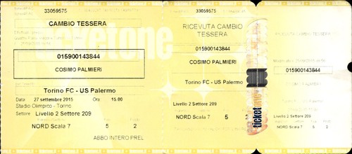 Biglietto stadio torino - torino, vs