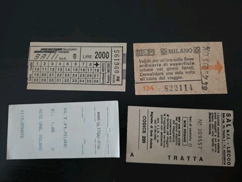 Biglietti autobus 4 diversi - biglietti,