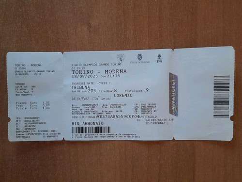 Biglietto ticket calcio - ticket,