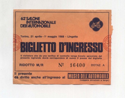 Biglietto ticket salone - ticket,