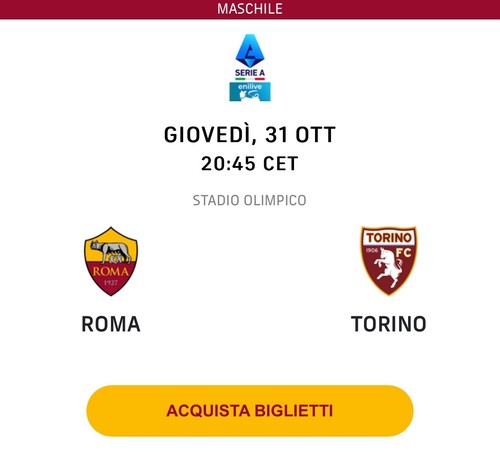 Biglietti roma torino stadio - biglietti,