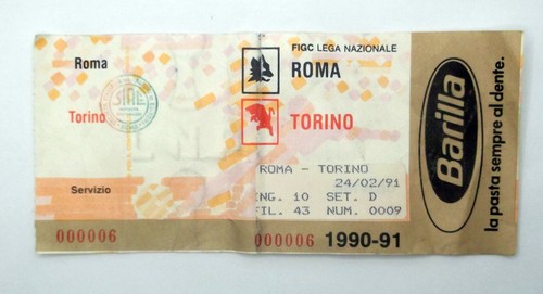 Roma torino 1991 - roma, biglietto