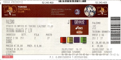 Biglietto stadio torino - stadio, fc