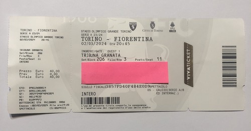 Biglietto stadio torino - torino, fc-