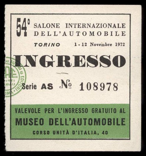 Biglietto ingresso salone - ingresso,