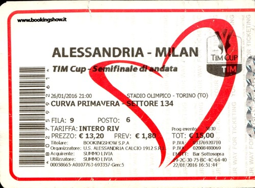 Biglietto stadio alessandria - biglietto,